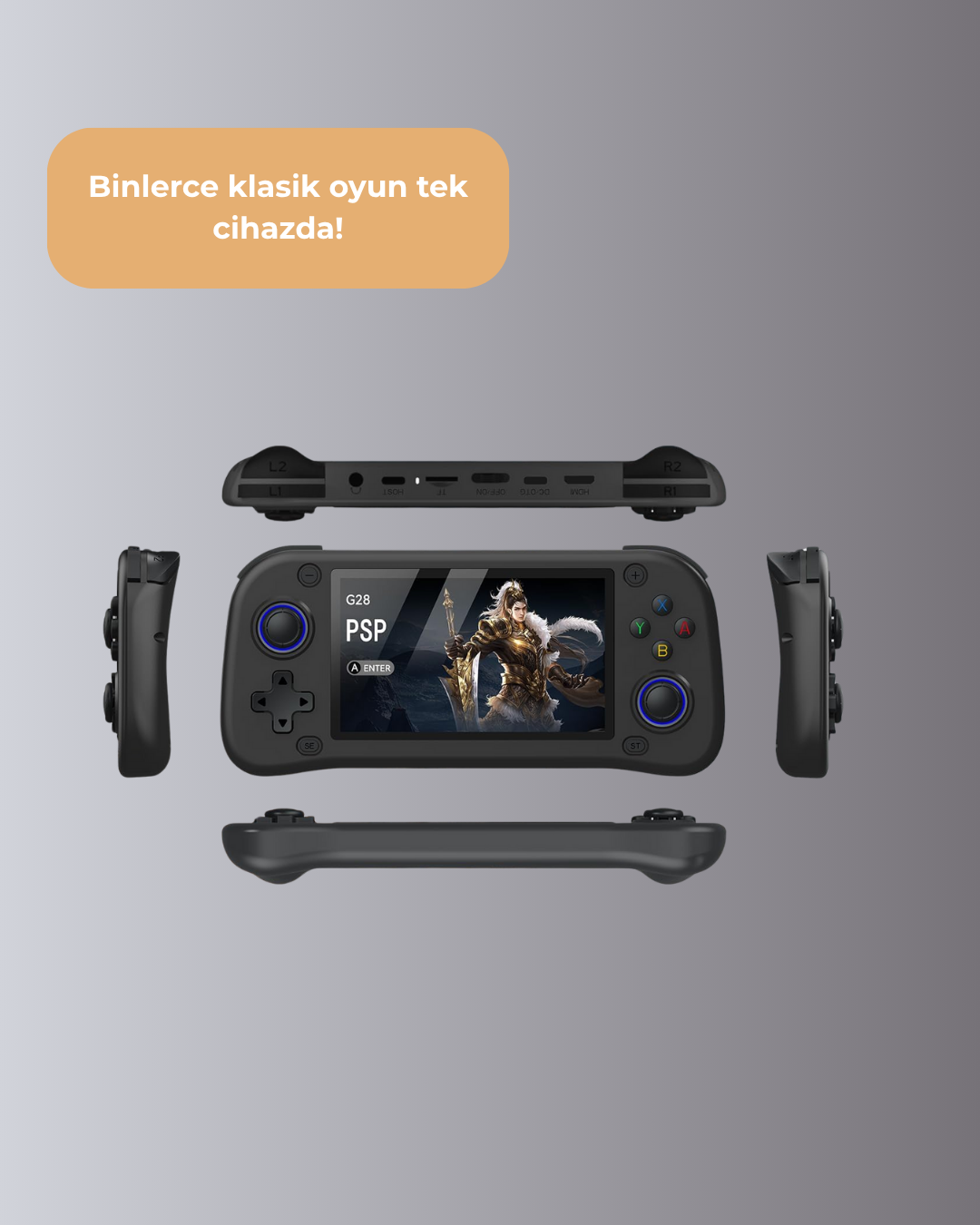 Taşınabilir El Tipi Oyun Konsolu Çoklu Emülatör Destekli 64GB