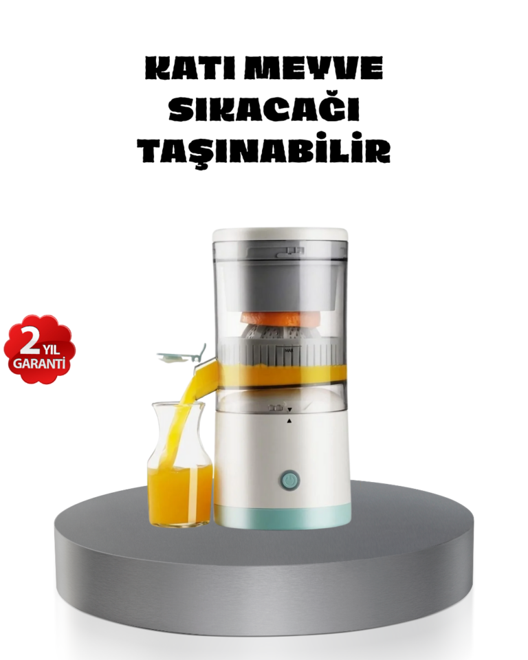 Taşınabilir Şarjlı Katı Meyve Sıkacağı – 45W Güç, 18000 RPM Hız, 400 mL Kapasite