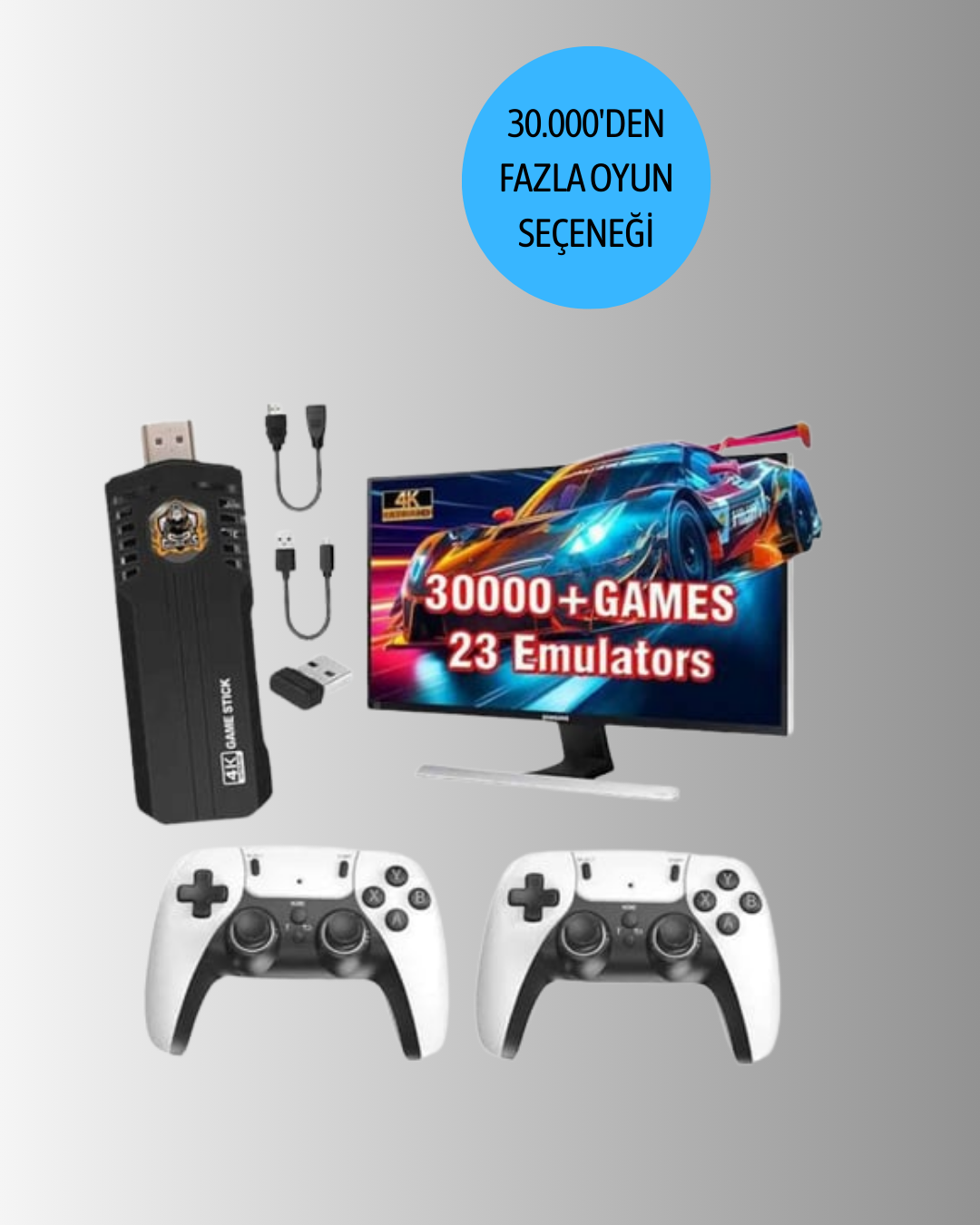 Kablosuz Retro TV Oyun Konsolu – 30.000+ Oyun, HD Çıkış & Kablosuz Gamepad ile Efsanevi Oyun Deneyimi