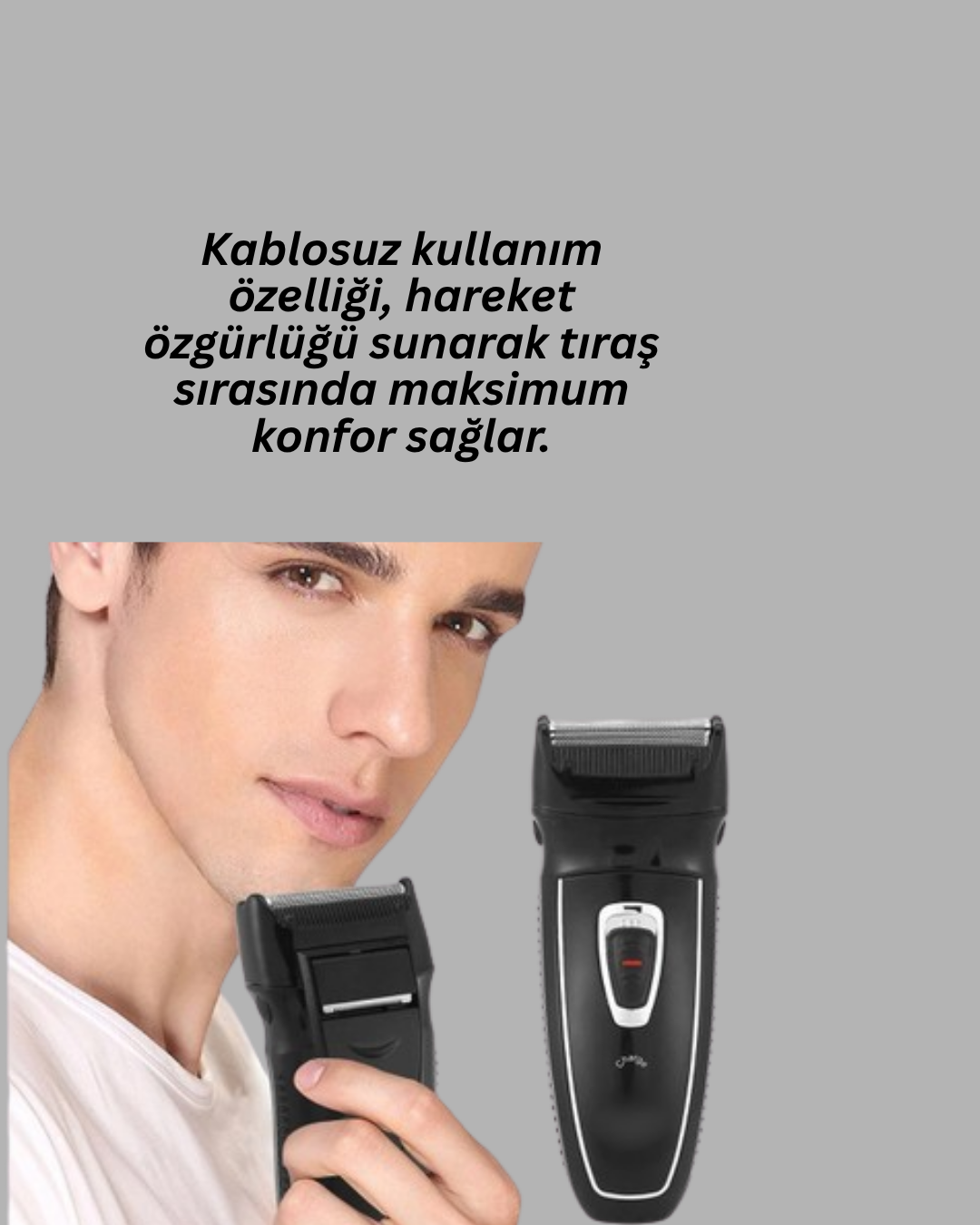 Darbelere Dayanıklı Kablosuz Erkek Tıraş Aleti
