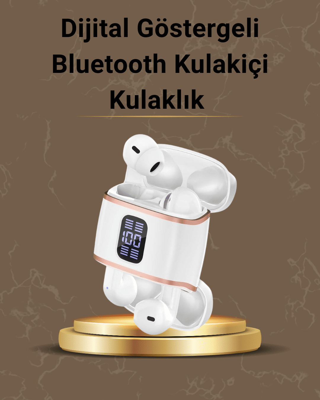 Dijital Göstergeli Bluetooth Kulakiçi Kulaklık – 4’lü Paket, Gürültü Engellemeli