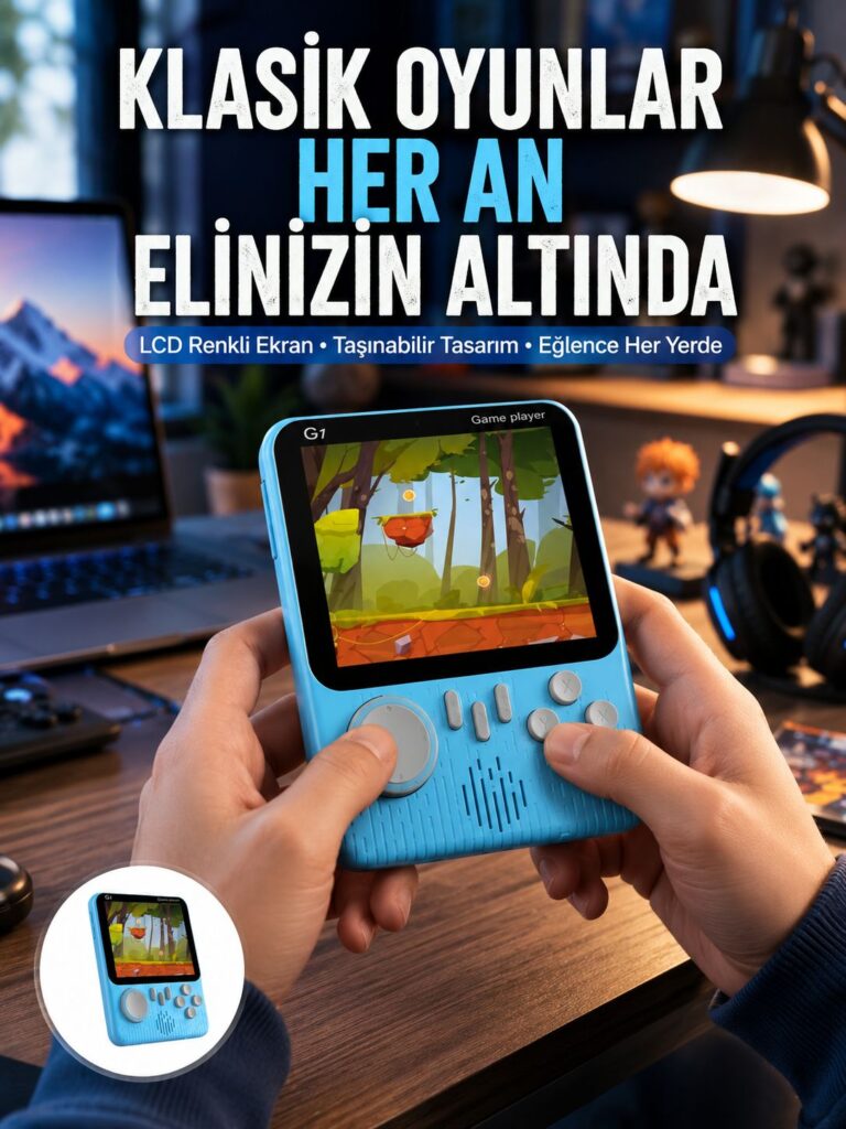 3.5 İnç Mini Atari Taşınabilir Oyun Konsolu 666 Adet Retro Oyun