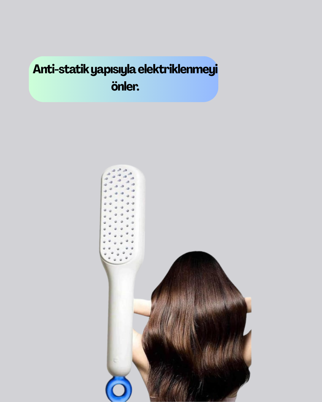 Otomatik Temizlemeli Saç Fırçası – Ergonomik Tasarım, Masaj Etkili, Elektriklenmeyi Önleyici