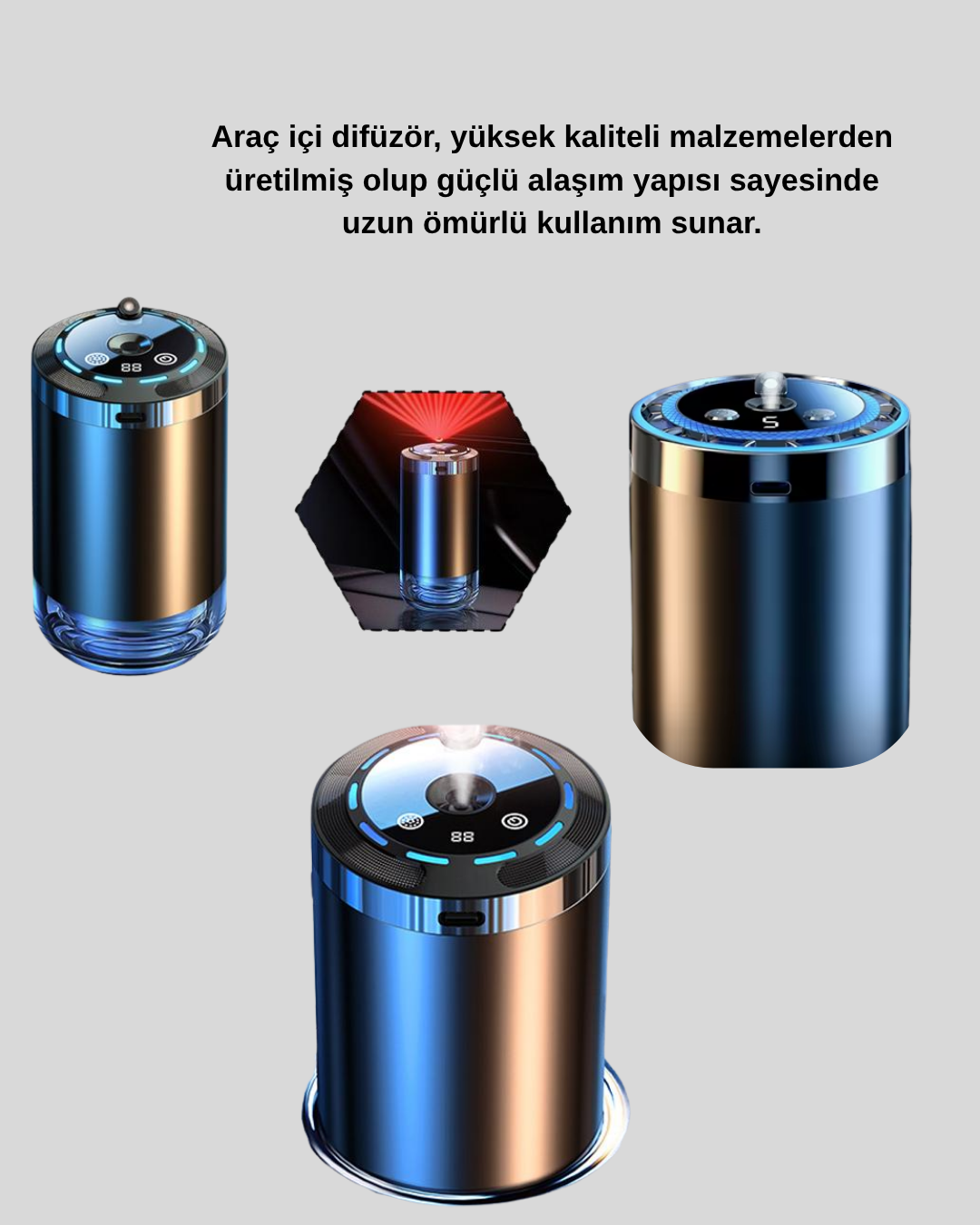 Yıldız Projeksiyonlu Araç İçi Hava Nemlendirici ve Difüzör