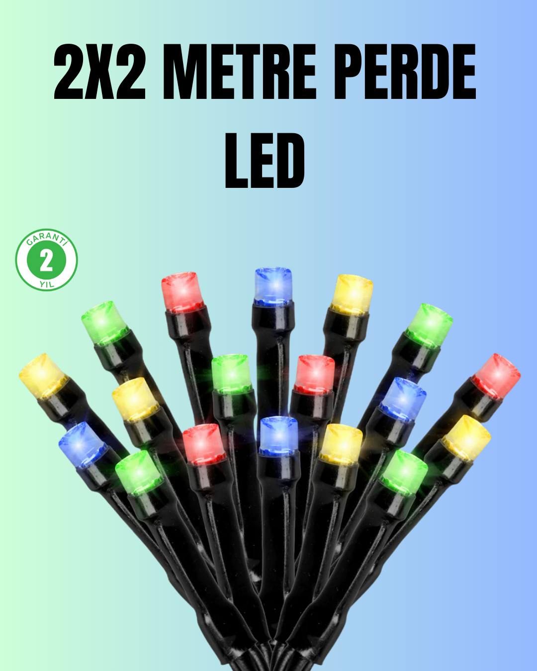 Su Geçirmez Pil Çalışan LED Perde Işık – İç ve Dış Mekan