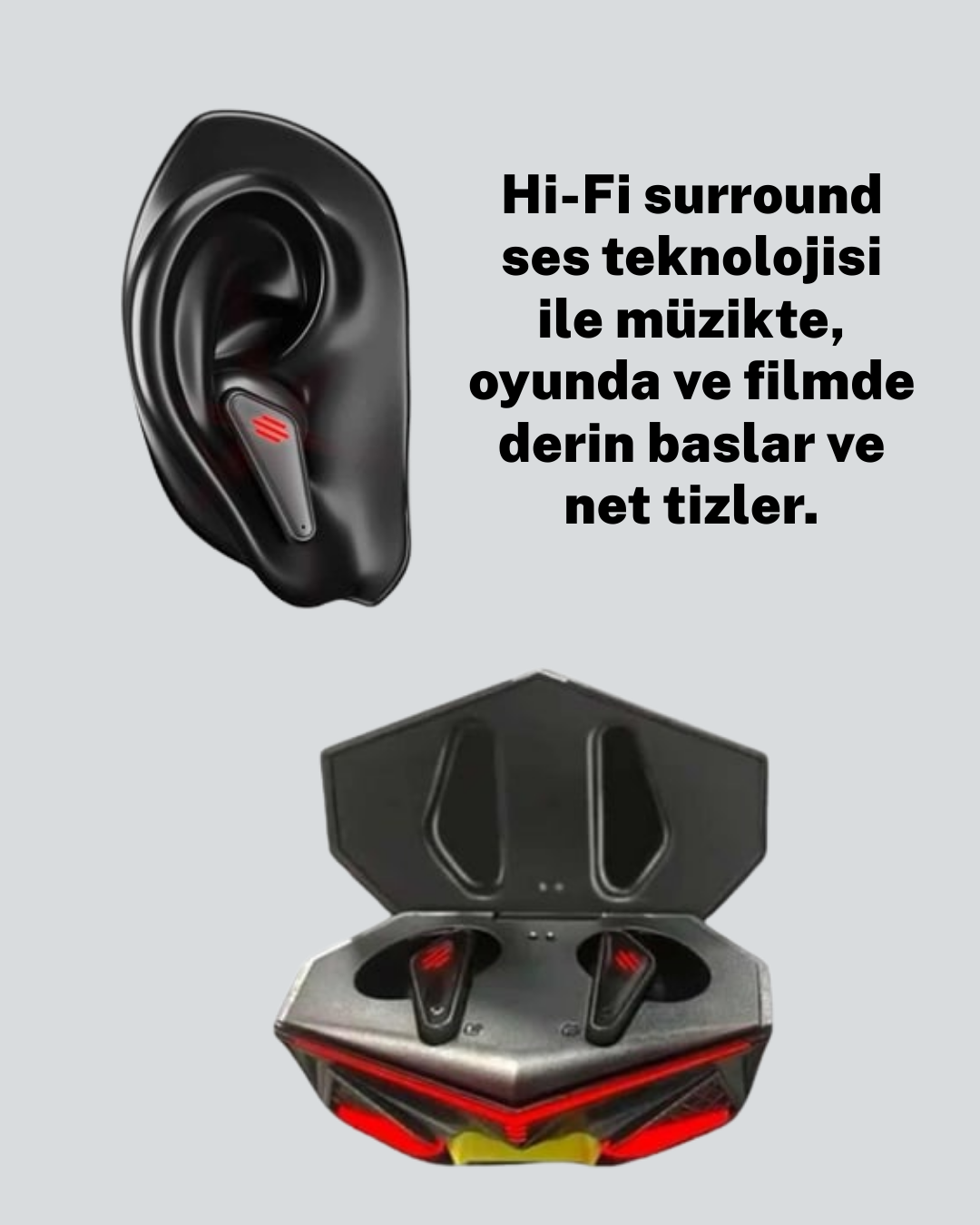 Bluetooth 5.0 Kablosuz Gaming Kulaklık Suya Dayanıklı