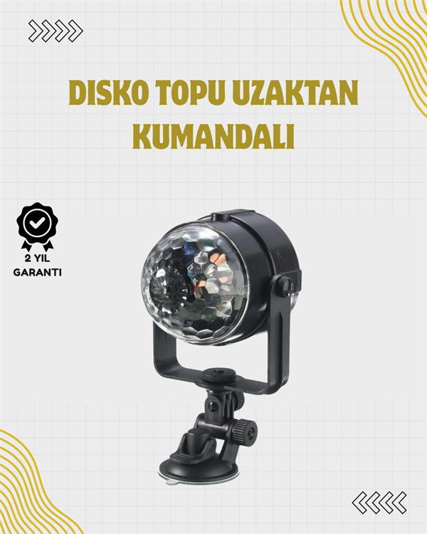 Uzaktan Kumandalı, Ses Kontrollü LED Disko Işığı - Parti ve Kulüpler İçin