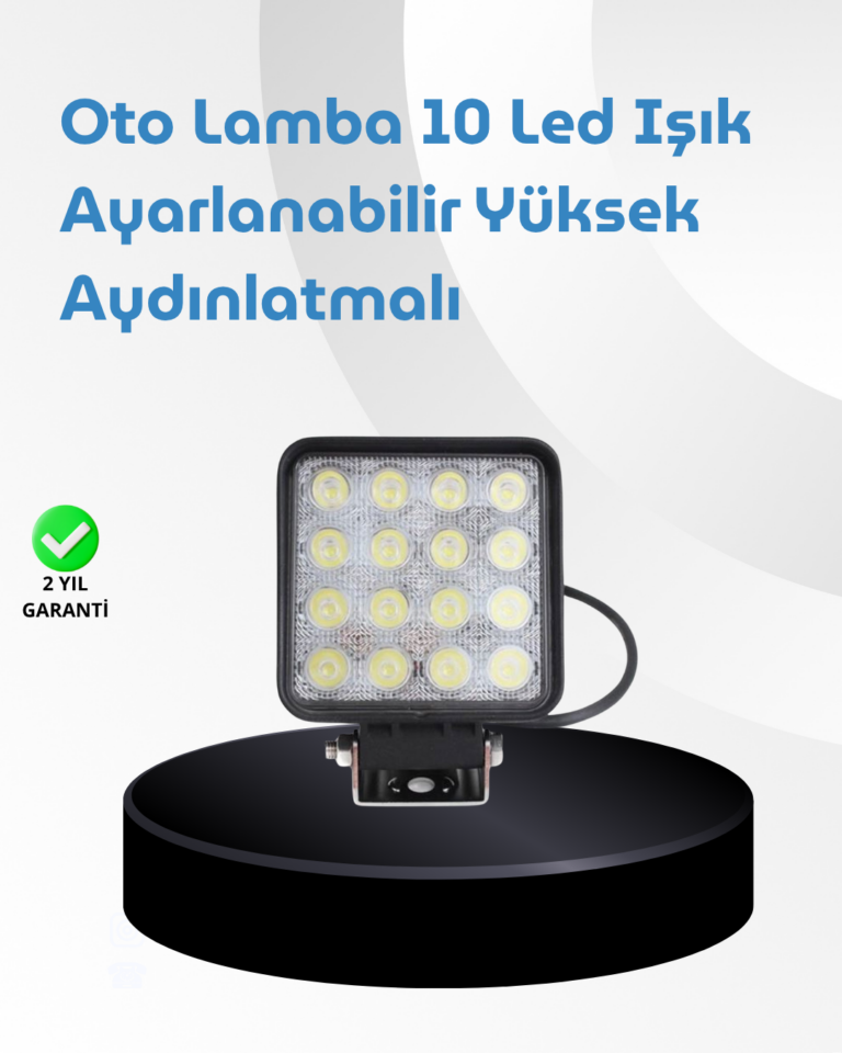 16 LED Geniş Açılı Araç Aydınlatma Farı | Yüksek Parlaklık, Dayanıklı Gövde