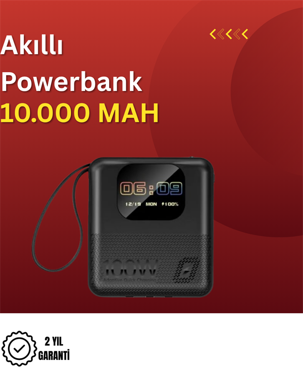 10.000 mAh Çok Amaçlı Akıllı Saat ve Powerbank Cihaz