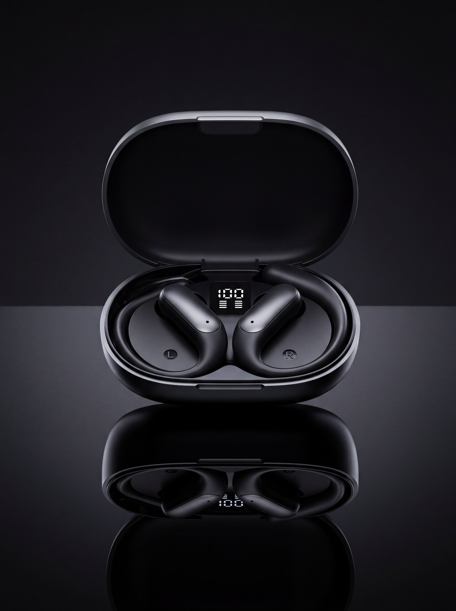 Kablosuz Bluetooth Spor Kulaklığı Güvenli Tutuşlu Dijital Ekranlı Şarj Kutusu