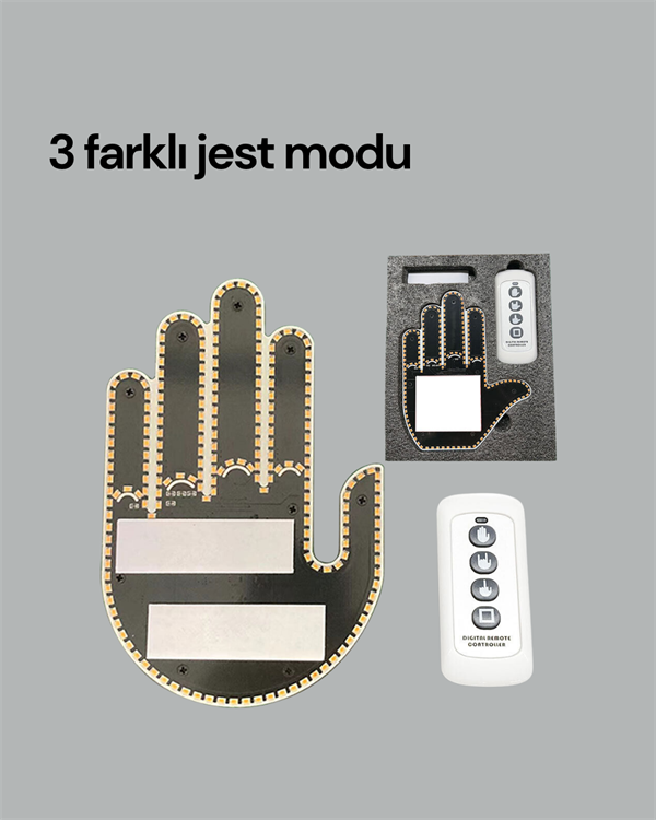 Yüksek Görünürlüklü Otomobil Jest Işığı – 3 Modlu LED Arka Cam Aksesuarı, Pratik ve Eğlenceli