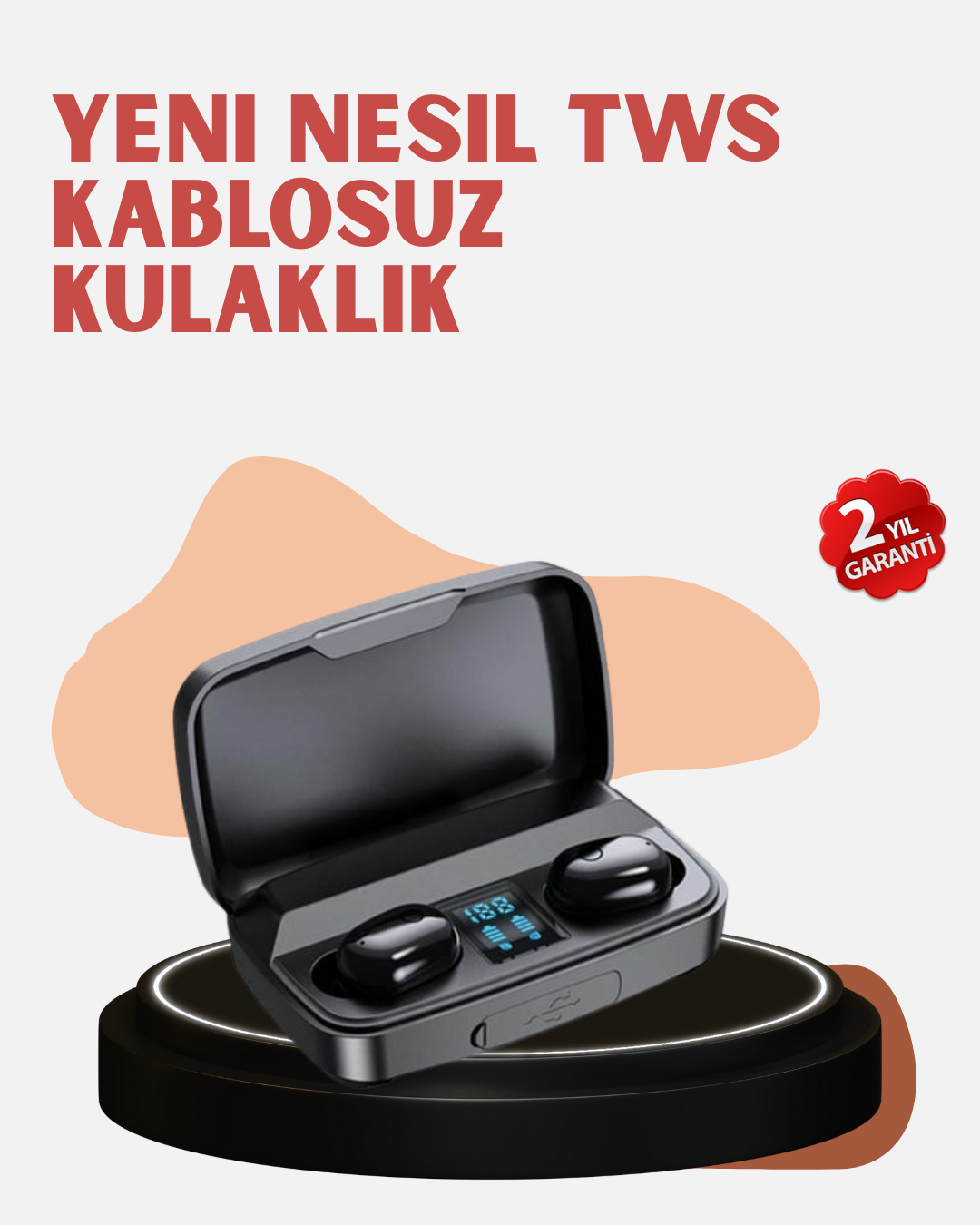 Yüksek Kapasiteli A10s TWS Kablosuz Kulaklık Dokunmatik Kontrol