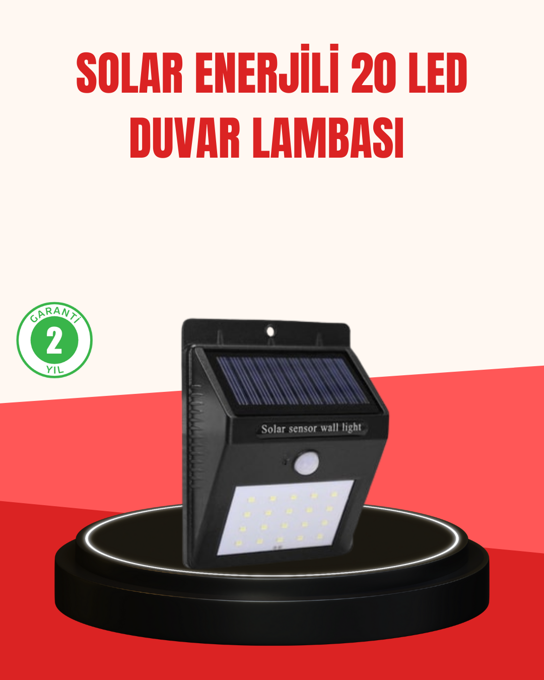 Güneş Enerjili Su Geçirmez Dış Mekan Aydınlatma