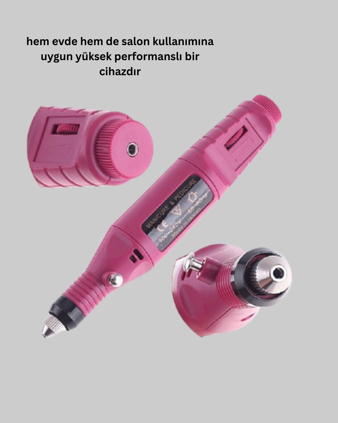 Profesyonel Tırnak Manikür Aleti – Şarjlı, Ayarlanabilir Hız, Düşük Titreşim ve Sessiz Motor Teknolojisi