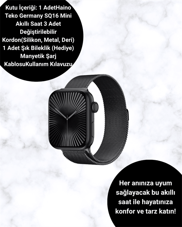 SQ-16 Mini Series 10 Akıllı Saat | Spor Modları, Bildirim ve Müzik Kontrolü