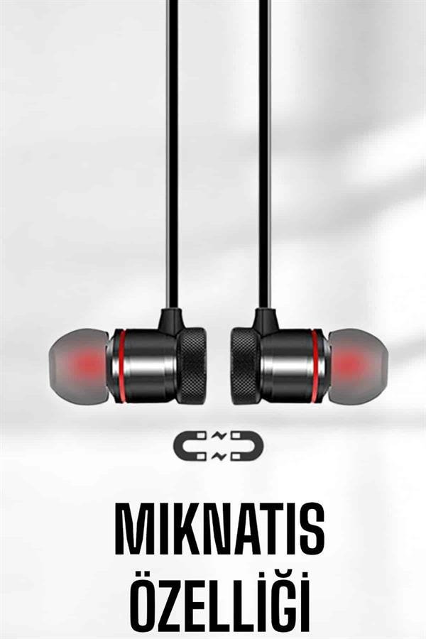 Mikrofonlu Kablosuz Sport Kulak İçi Mıknatıslı Kulaklık
