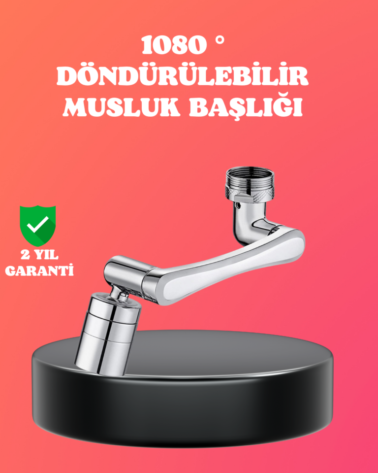 1080° Dönebilen Püskürtme Filtreli Musluk Başlığı Su Tasarruflu