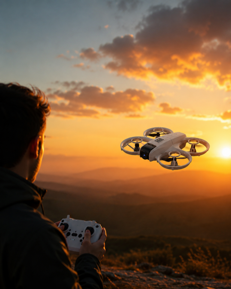 Uzun Şarj Süreli Kameralı Mini Drone Işıklı Akıllı Uçuş Sistemli