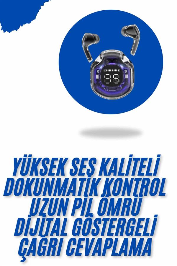Kablosuz Dijital Göstergeli Powerbanklı IOS ve  Android Uyumlu Gaming Kulaklık