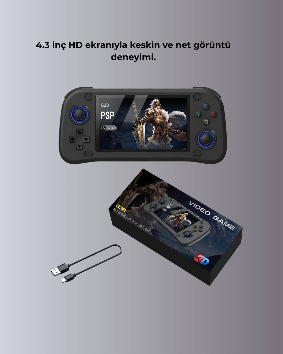 Taşınabilir El Tipi Oyun Konsolu Çoklu Emülatör Destekli 64GB