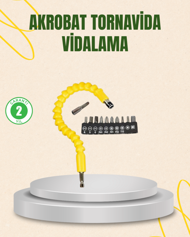 12 Parça Akrobat Vidalama Uç Seti Esnek Dar Alan Kullanım