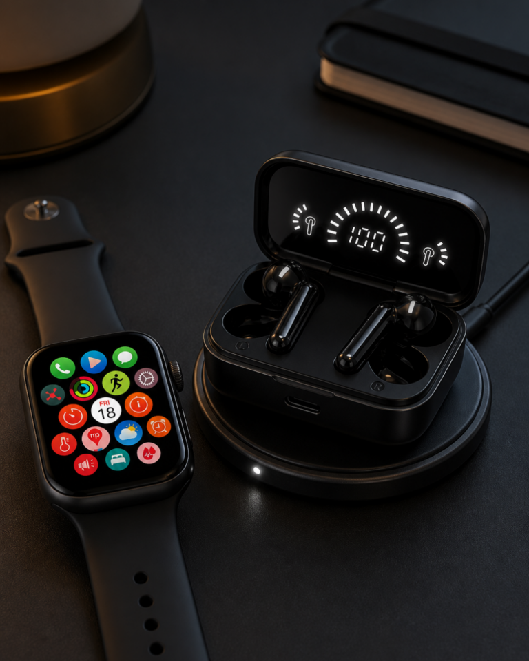 Spor ve Günlük Kullanıma Uygun Akıllı Saat ve Bluetooth Kulaklık Seti Yüksek Performans