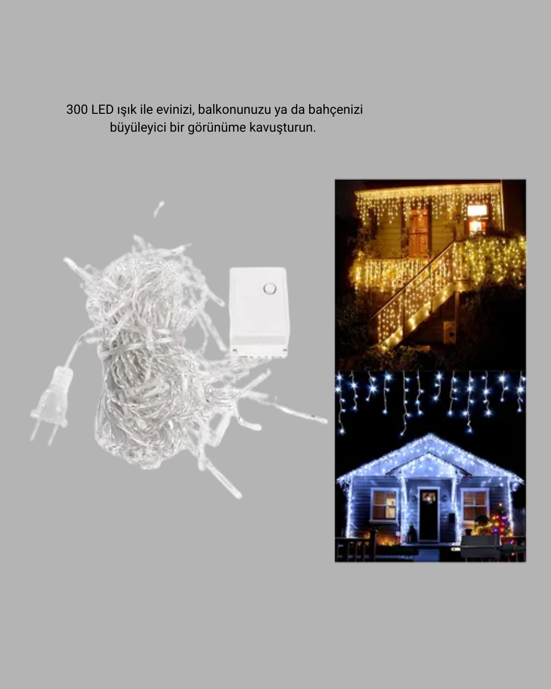 3x3 LED Işık Perdesi Şelale Model İç Dış Mekân Dekorasyonu