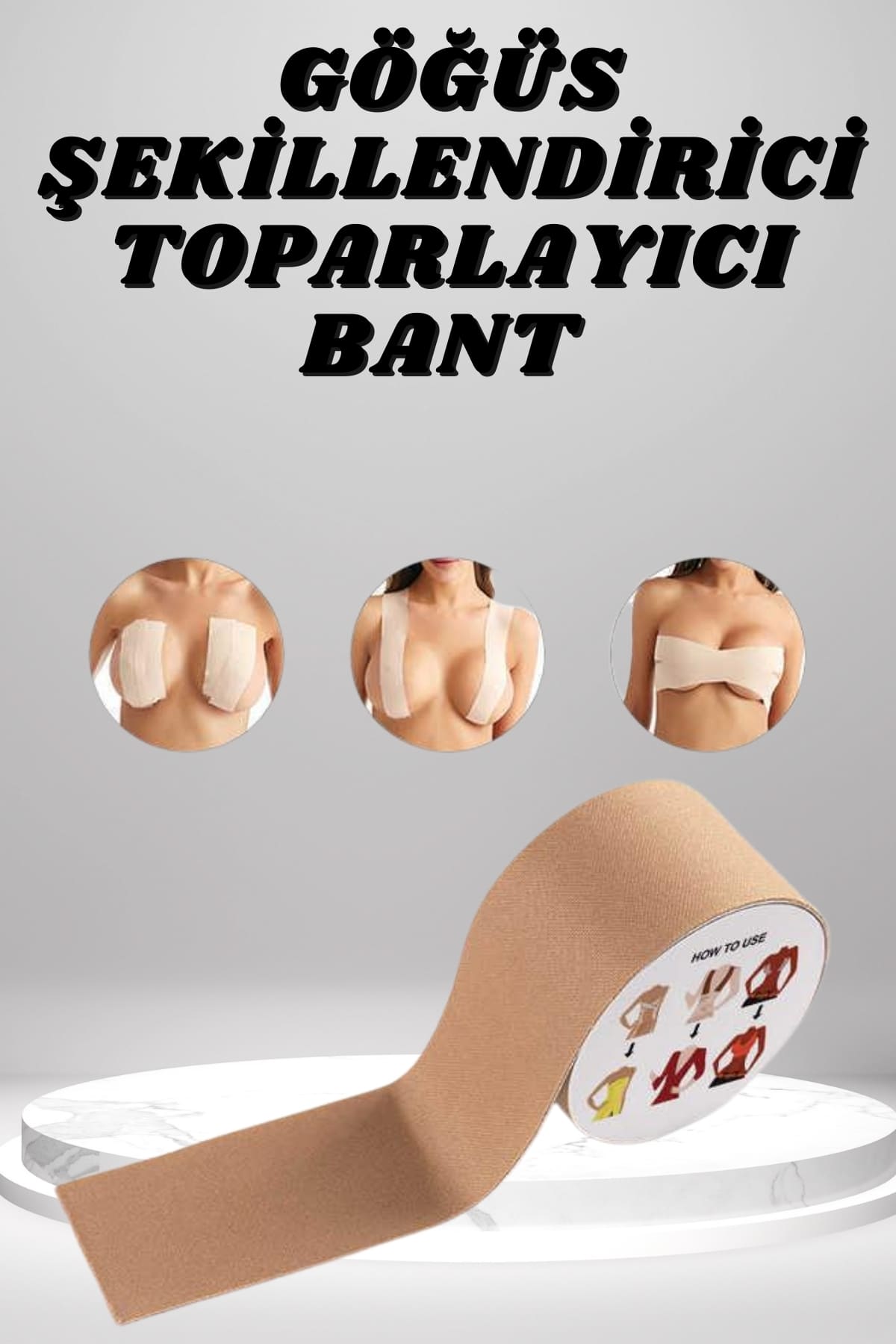Toparlayıcı ve Şekillendirici Göğüs Bandı Tere ve Suya Dayanıklı Hassas Ciltlere Uygun
