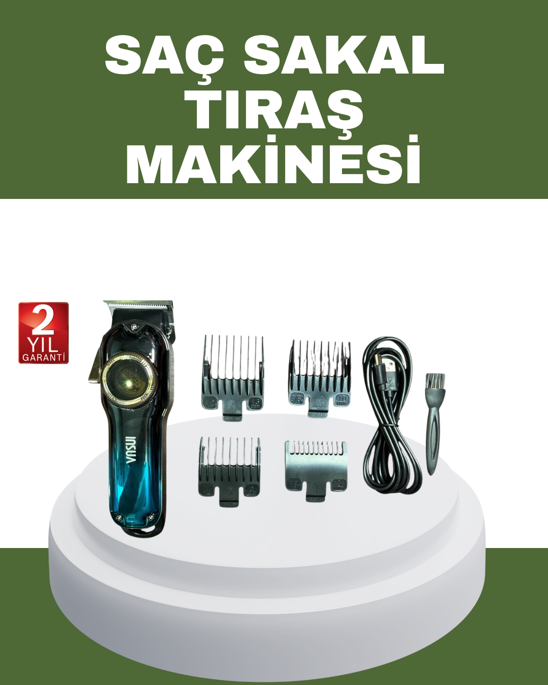 Güçlü Motorlu Paslanmaz Çelik Bıçaklı Saç Kesim Makinesi