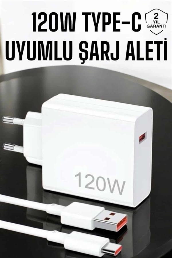 120W Şarj Aleti Type-C Uyumlu Turbo Şarj Aleti Yeni Nesil