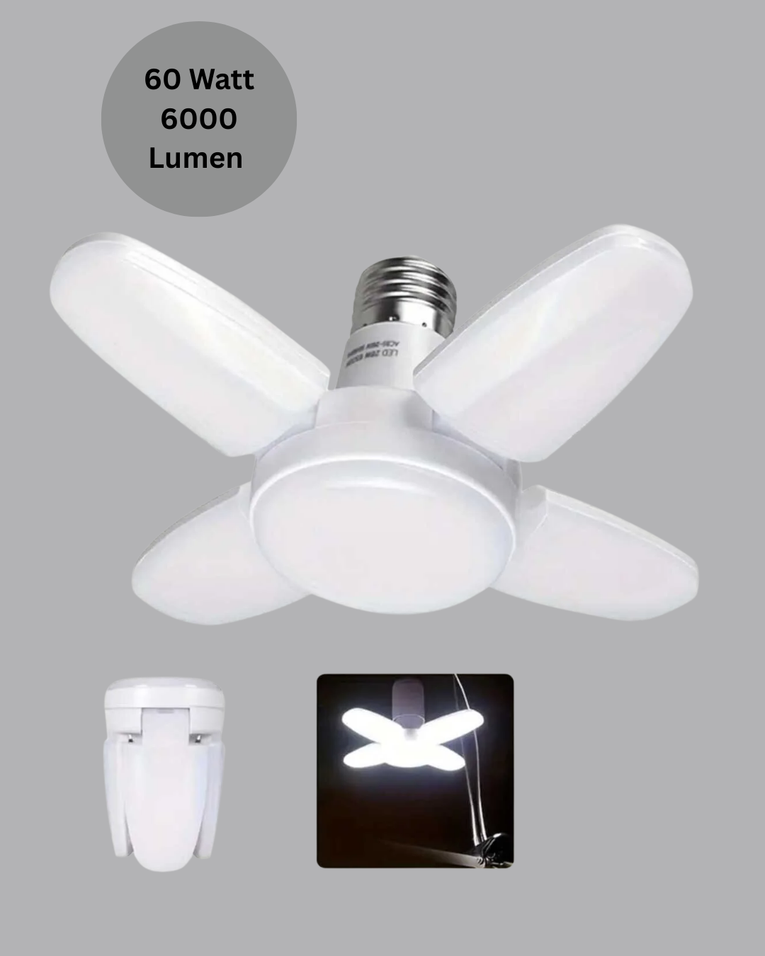 Enerji Tasarruflu LED Ampül 60 Watt 4 Kollu Beyaz Işık Yeni Nesil