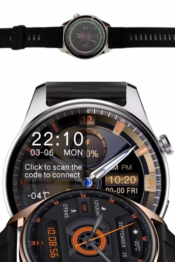 Yeni Nesil Akıllı Saat Çift Kordonlu 1.5 Inç Yuvarlak Ekran GPS ve NFC Uyumlu