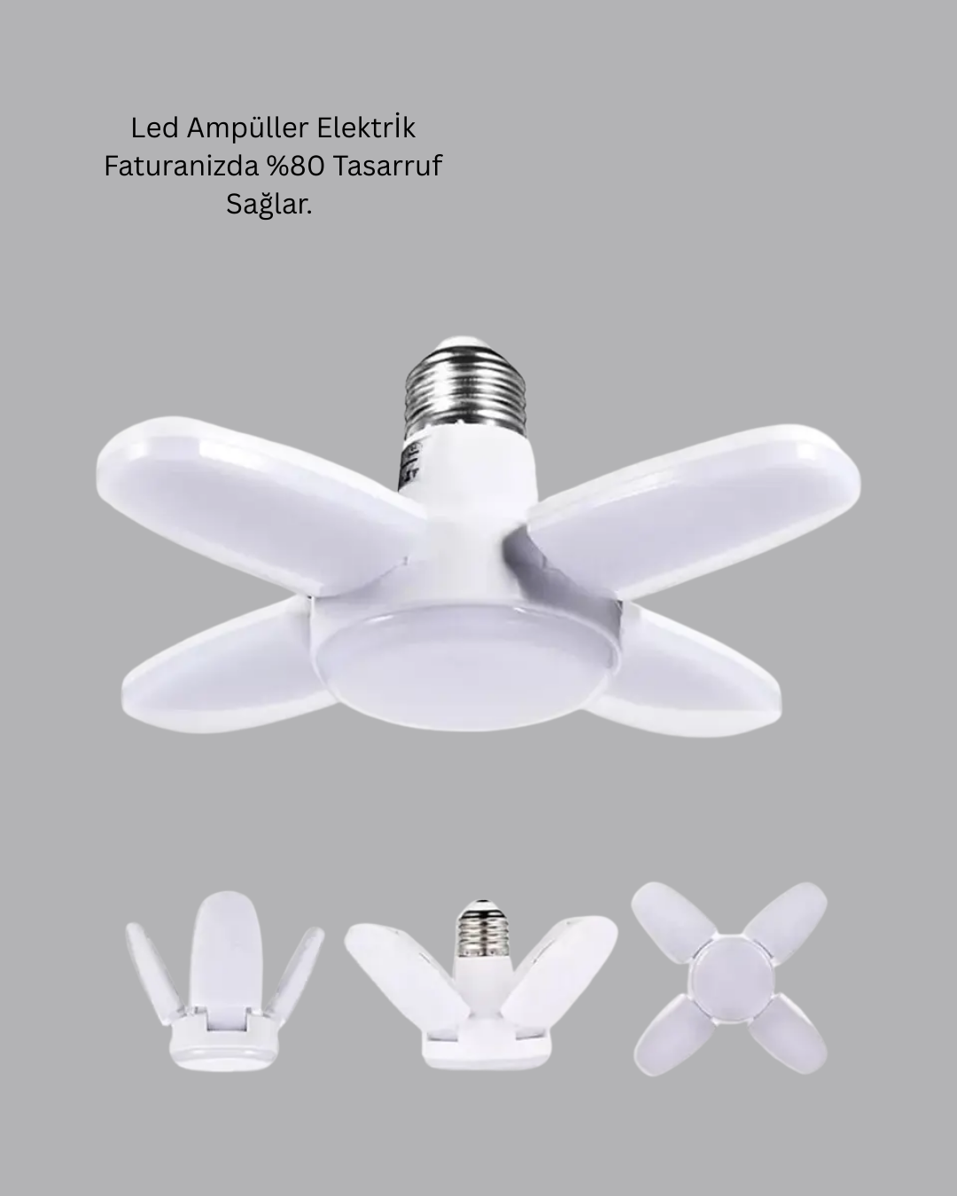 Enerji Tasarruflu LED Ampül 60 Watt 4 Kollu Beyaz Işık Yeni Nesil