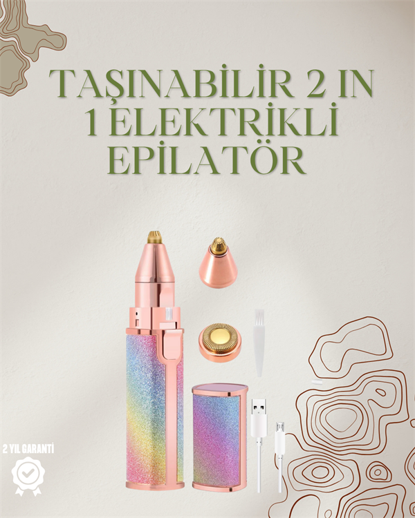 Mini Elektrikli Epilatör Cihazı – USB Şarjlı, Acısız Yüz ve Kaş Bakım Aleti
