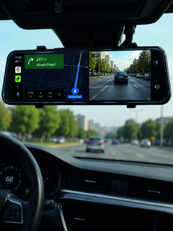 Araç İçi Ayna Carplay Dokunmatik Multimedya ve Kamera Kayıt Ekranı