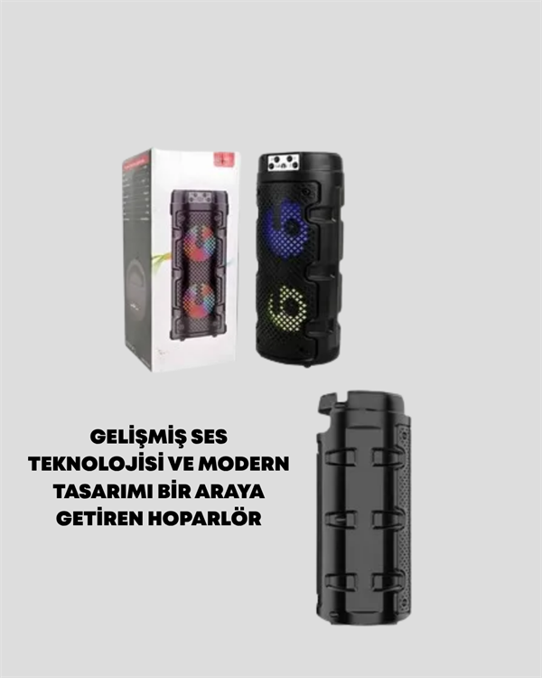 Bluetooth'lu Taşınabilir Kablosuz Hoparlör – Çift Sürücülü Güçlü Ses, USB/SD/AUX Destekli Müzik Sistemi