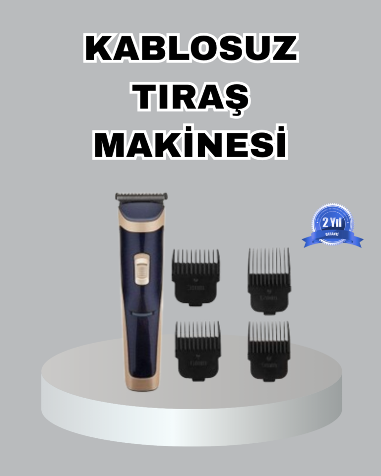 Çelik Bıçaklı Unisex Şarjlı Tıraş Makinesi – Sessiz Motor, Kablosuz ve Ayarlanabilir