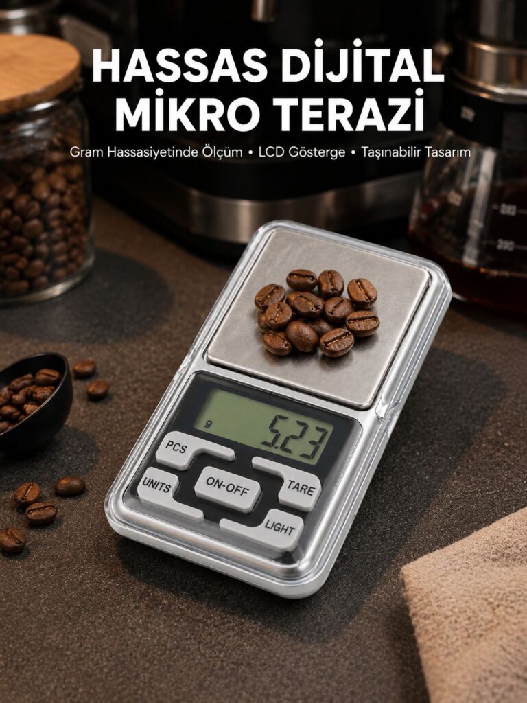 300 Gr Hassas Cep Terazisi Mavi Işıklı LCD Ekranlı