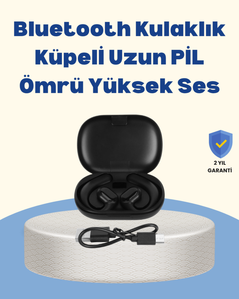 Uzun Süreli Konfor İçin Klips Tasarımlı Kablosuz Kulaklık – IPX6 Dayanıklı