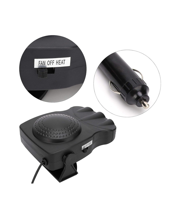 Ön Cam Buz Çözücü ve Fan | 12V Araç İçi Isıtıcı, Full Havalandırmalı, ABS Gövdeli