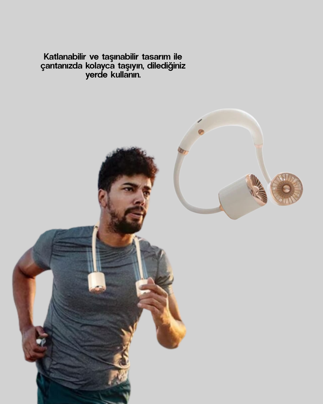 Katlanabilir Asılabilir Fan USB Şarjlı Hafif ve Sessiz Tasarım