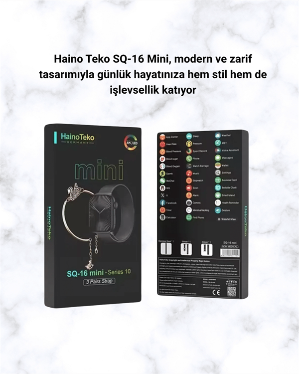 SQ-16 Mini Series 10 – Dokunmatik Akıllı Saat | Kalp Ritmi, SpO2, Uyku Takibi