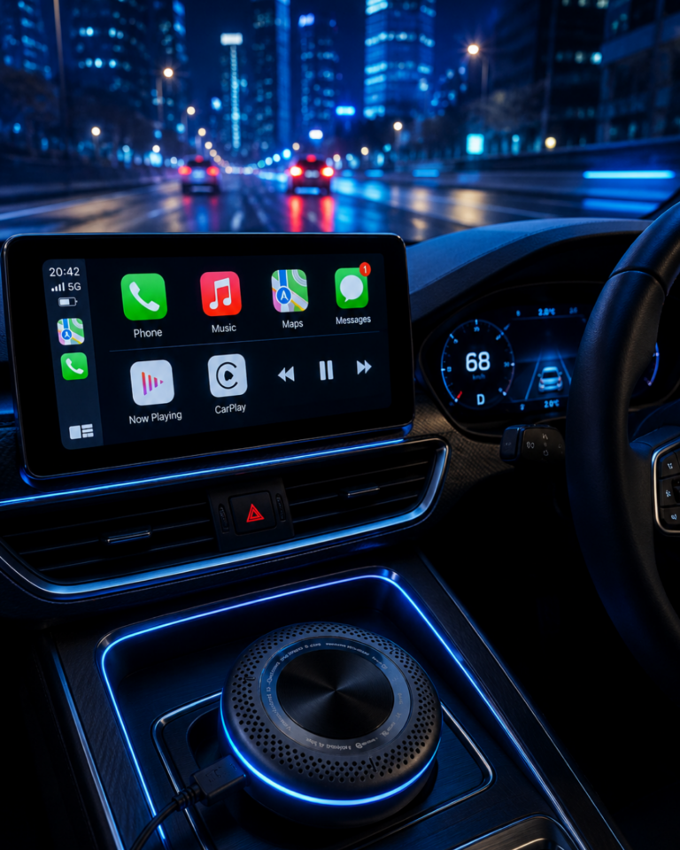 Kablosuz CarPlay Android Auto Destekli Akıllı TV Box 4G Sim Kart Girişli