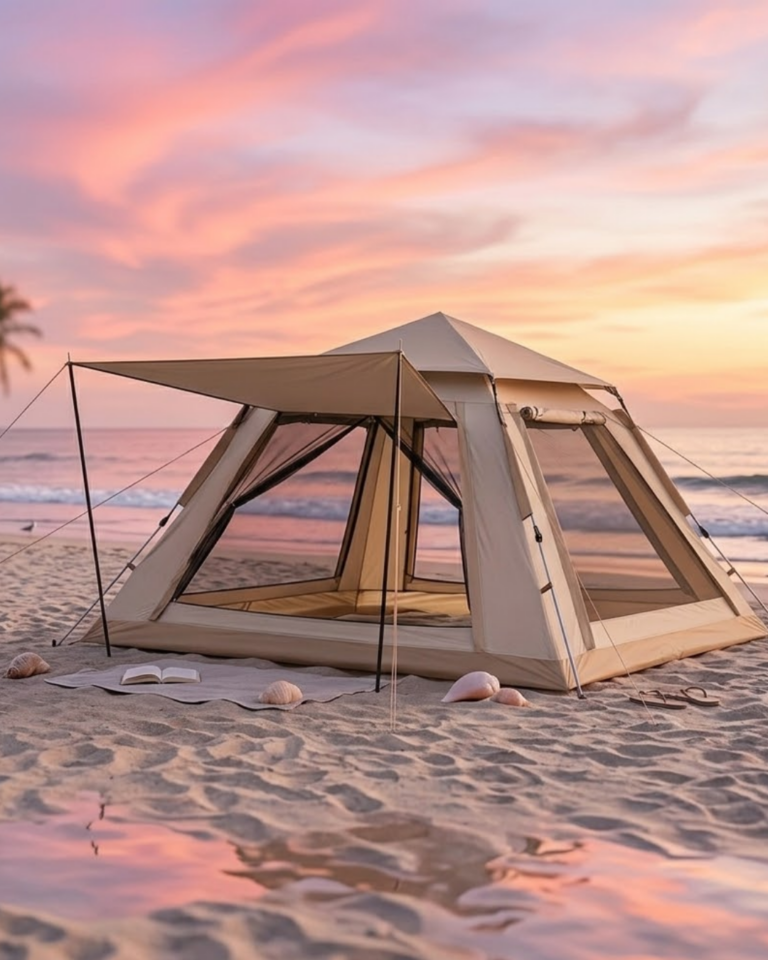 Büyük Aile Kamp Çadırı 240x240x160 cm Gölgelikli 6 Kişilik Outdoor Çadır