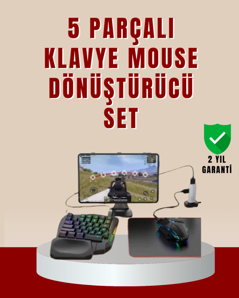 5’i 1 Arada Mobil Oyun Seti Klavye Mouse Dönüştürücü iOS & Android
