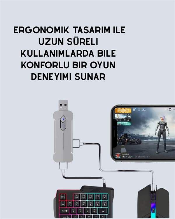 Ergonomik Tasarımlı Kablosuz Oyun Seti – Mobil Cihazlarla Uyumlu Klavye Mouse Kiti
