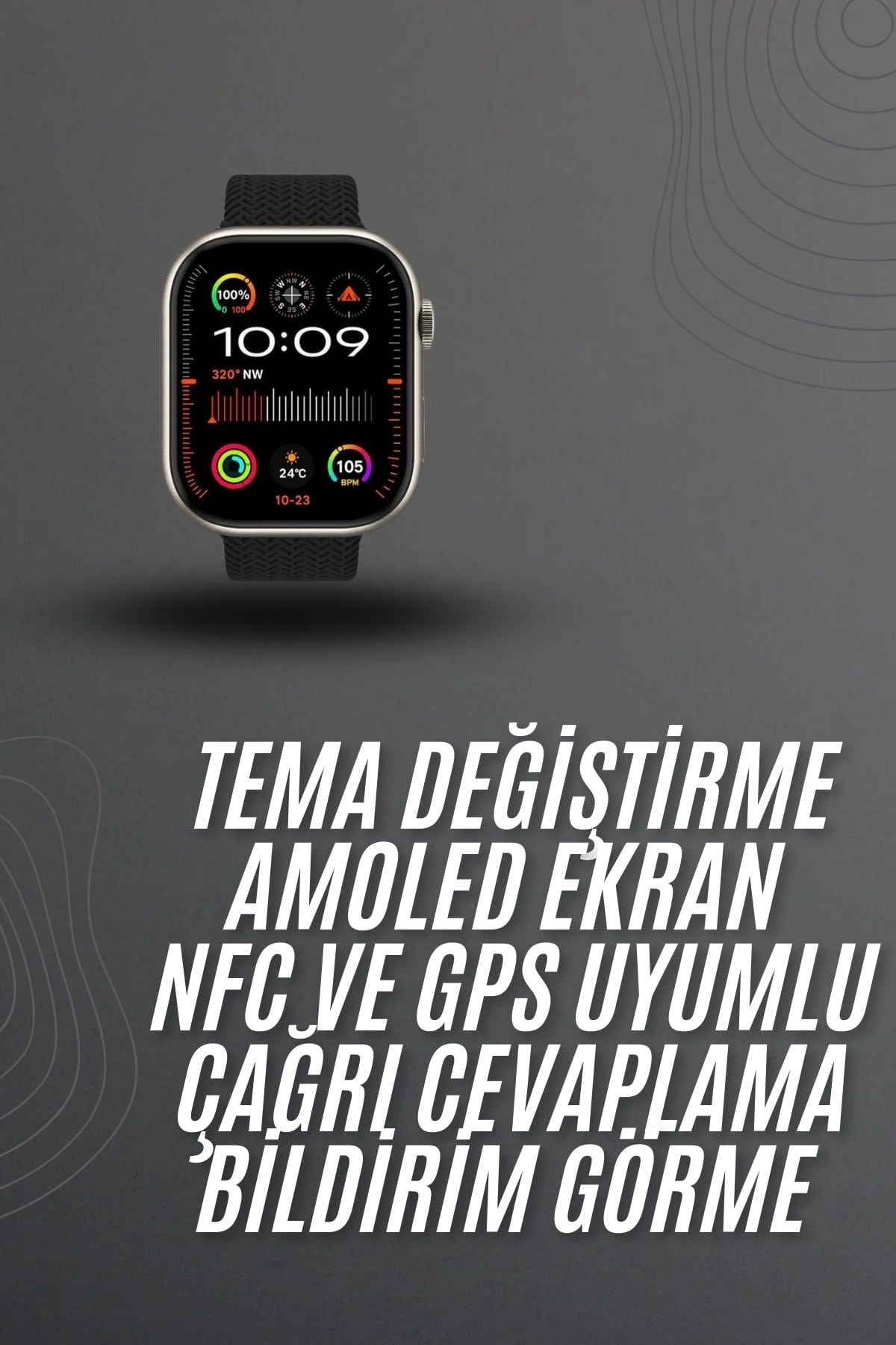 Akıllı saat 2.02 inch Nabız Ölçer Arama Konuşma Müzik Dinleme