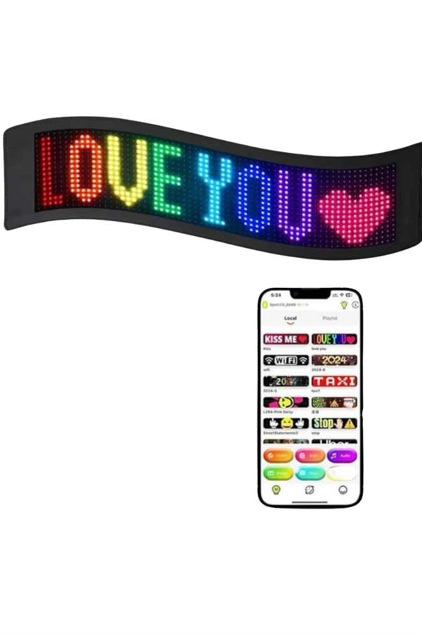 Kumandalı App Kontrollü LED Ekran 16X192 pixel Led Matrix Araç Camı Yazısı