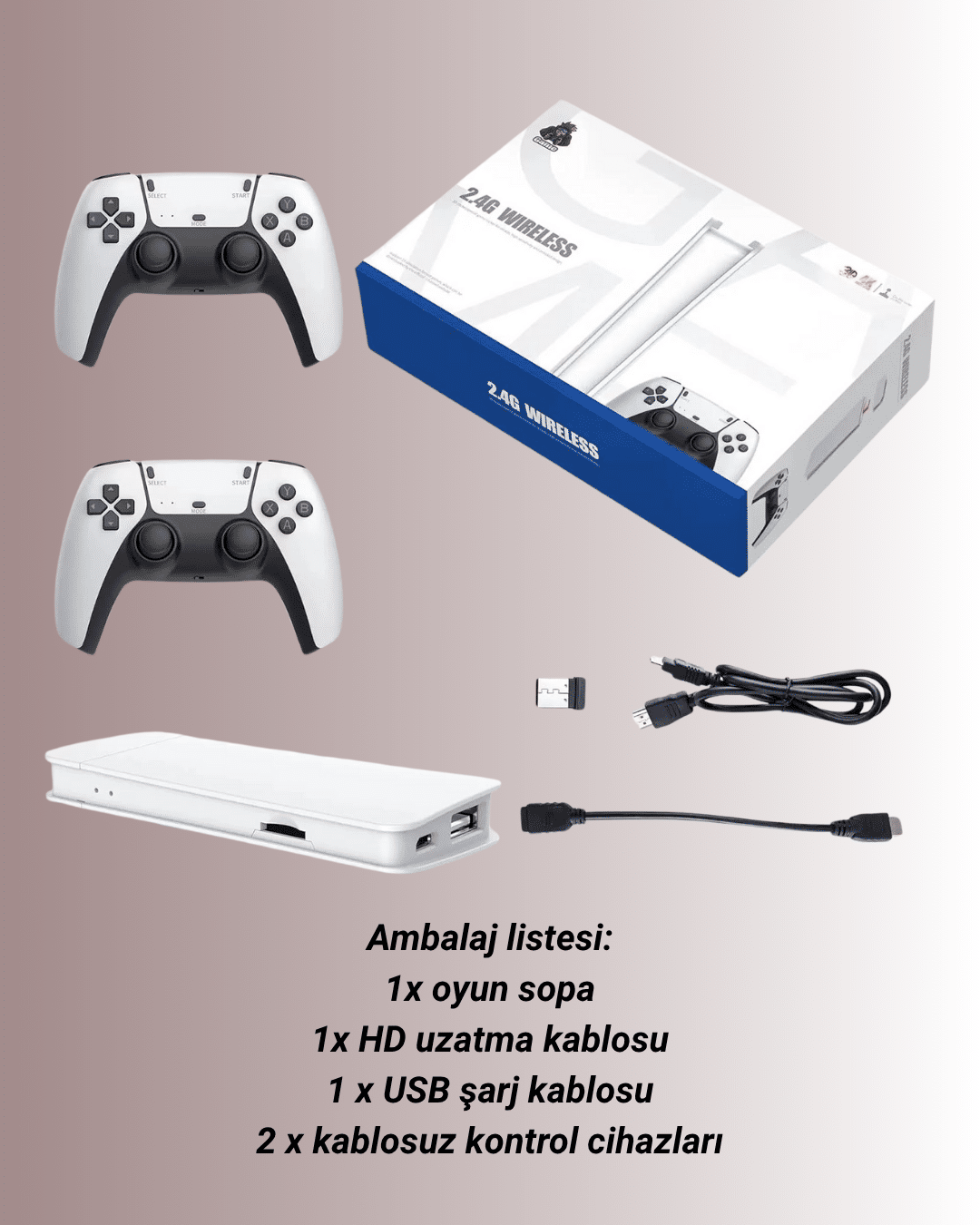 M15 Retro Konsol – 20.000 Oyunlu, Çift Gamepadli, 4K HDMI