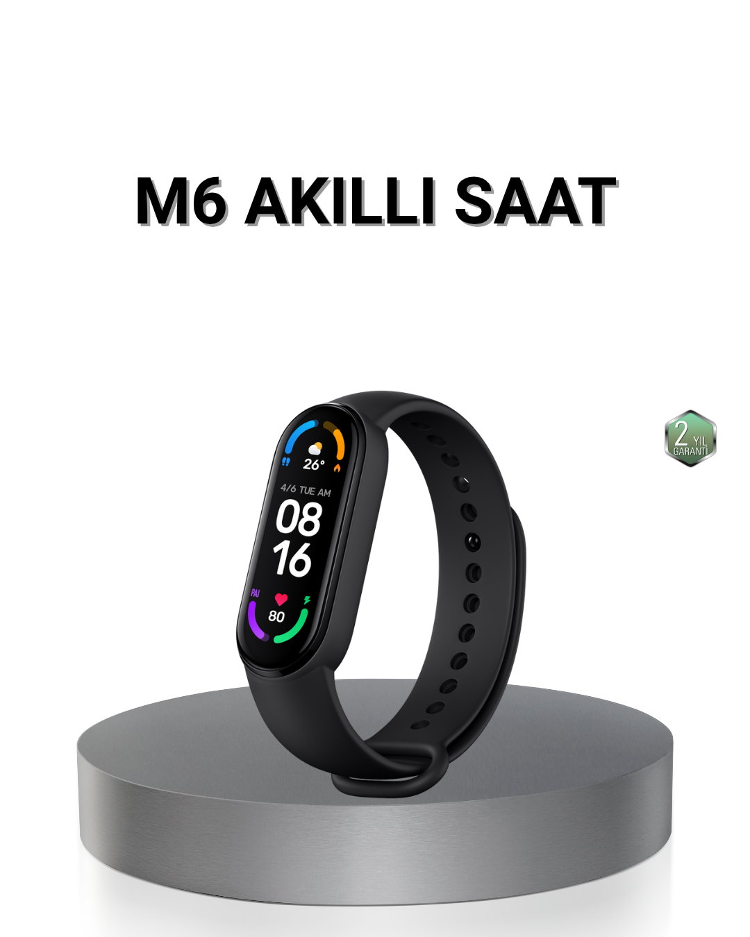 Akıllı Bileklik – Kalp Atış, Uyku ve Adım Takibi, IP67 Su Geçirmez